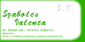 szabolcs valenta business card